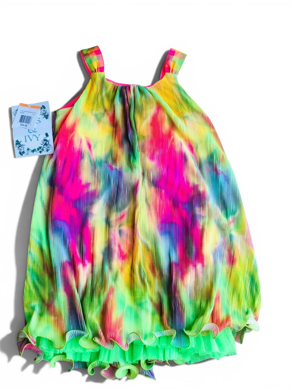 Iris & Ivy Girls Tie Dye Pleated Dress Size 6X Multi-Color - Picture 8 of 8
